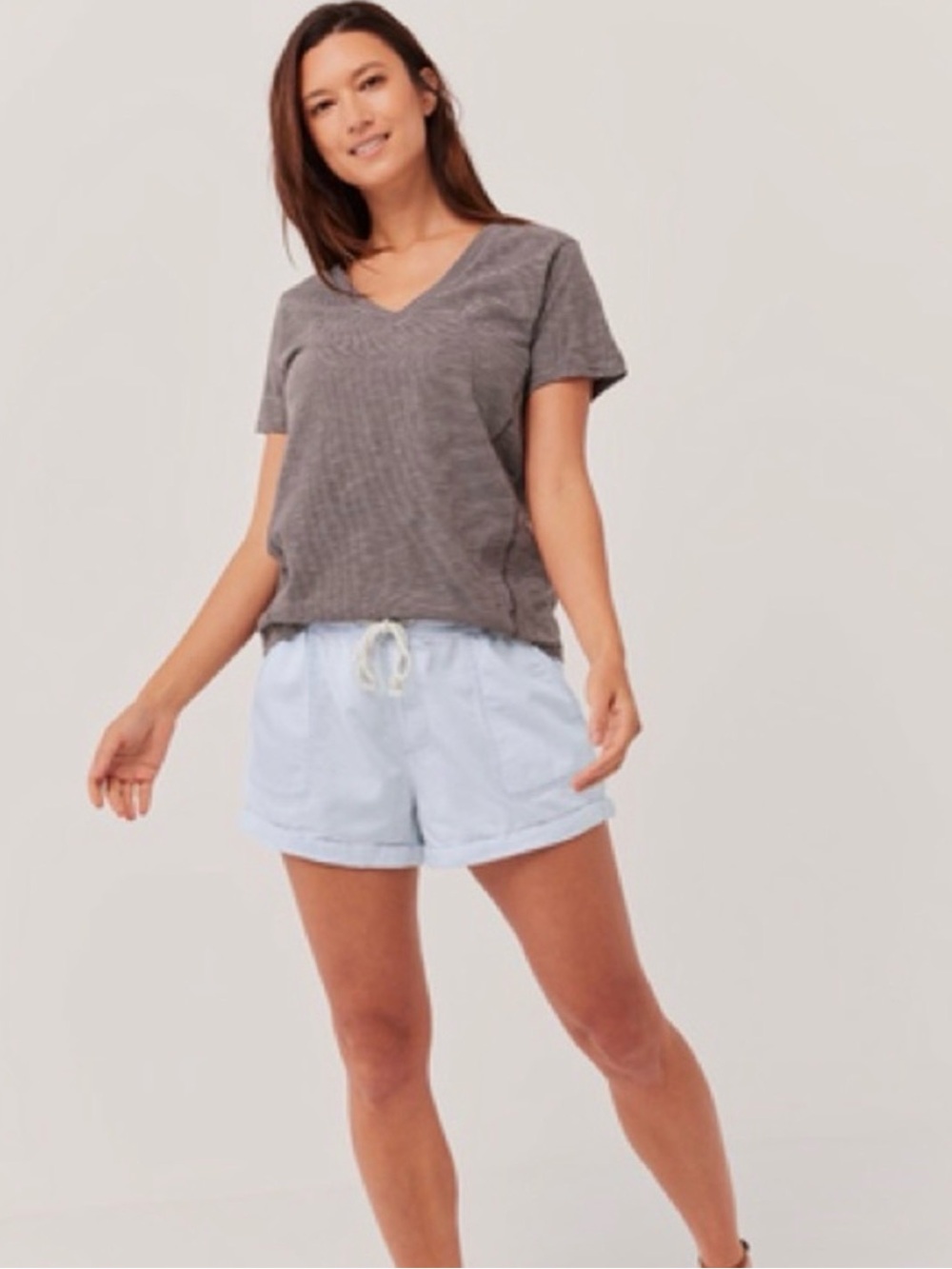 ‼️EUC: Pact Organic Light Chambray Denim Pocket Shorts - M